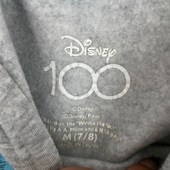 Disney 100 Girls Hooded Dress With Minnie Pooh Sulley & Alice Print Gray/Navy Go - Picture 3 of 4